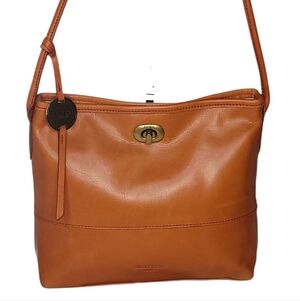 Margot Orange Smooth Leather Crossbody / shoulder Bag